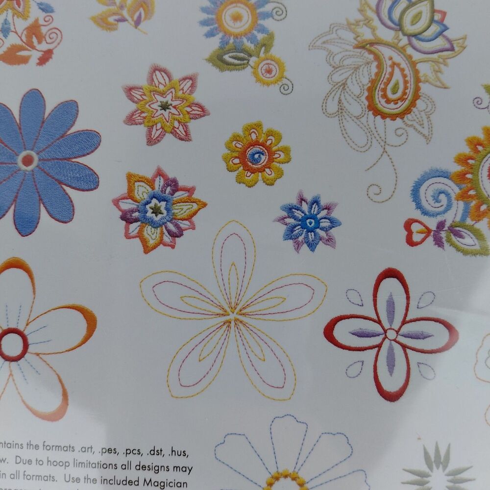 Studio Bernina Creative Genes CD Floral Collection #1 For Denim 2006 New - Picture 5 of 9